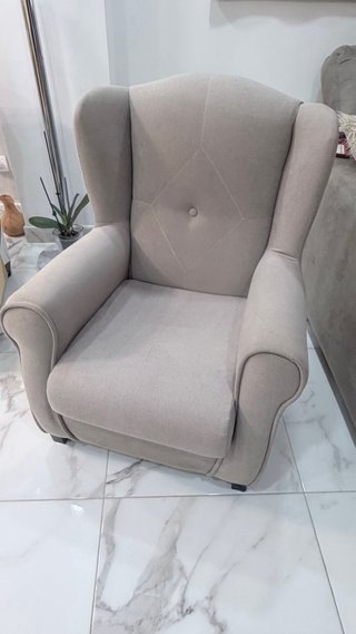 2 Sillones Beige/Gris Tela