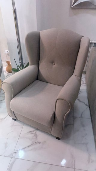 2 Sillones Beige/Gris Tela