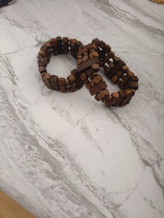 2 Pulseras de Madera Unisex