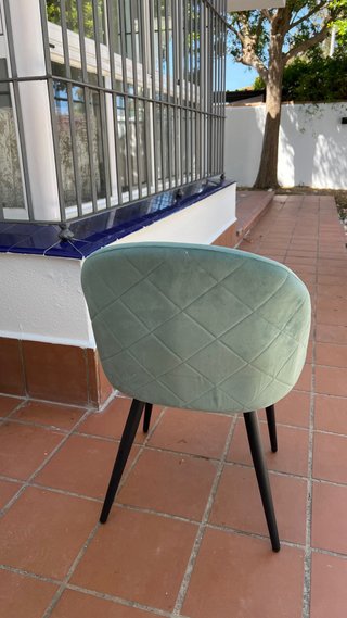Sillas comedor terciopelo verde agua (6 unidades)