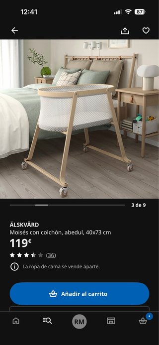 Minicuna con colchón Ikea