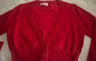 Chaqueta punto roja corta talla única