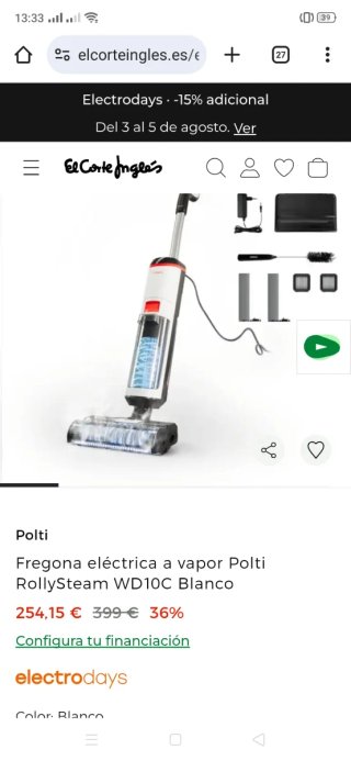 Aspiradora Polti Rollysteam WD10 Nueva