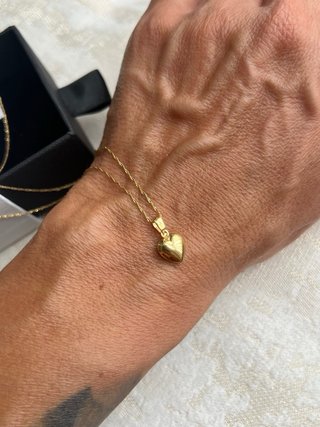 Cadena y colgante corazón oro 18K