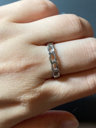 Anillo Acero Cadena Talla 18
