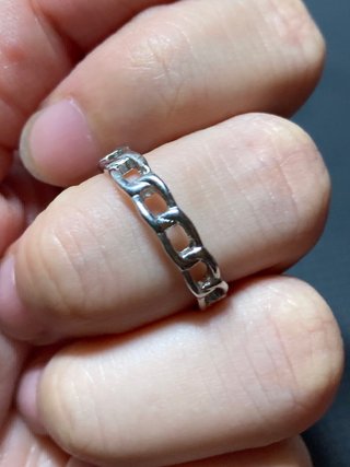 Anillo Acero Cadena Talla 18