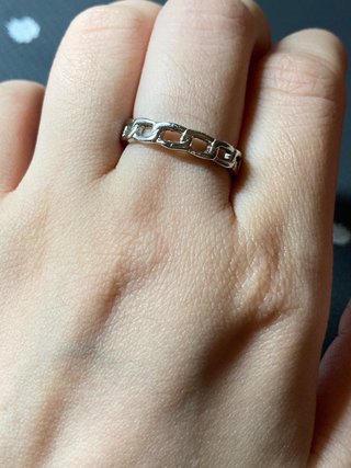 Anillo Acero Cadena Talla 18