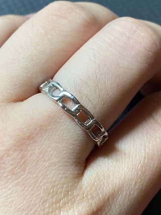 Anillo Acero Cadena Talla 18