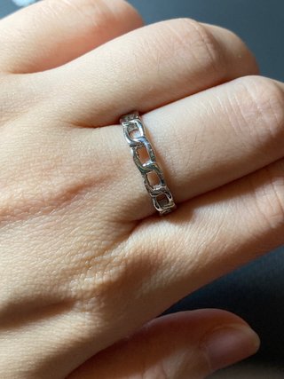 Anillo Acero Cadena Talla 18