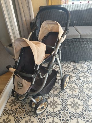 Carro gemelar para muñecas