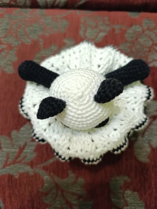 Mantita de apego panda amigurumi