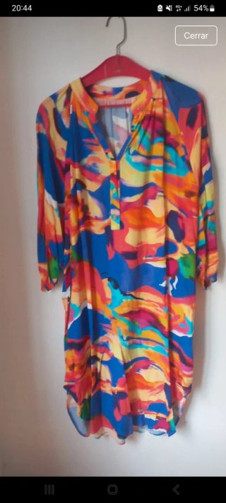 Vestido Talla XL Estampado Multicolor