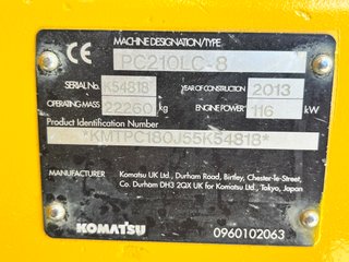 Excavadora de cadenas Komatsu PC210 LC-8