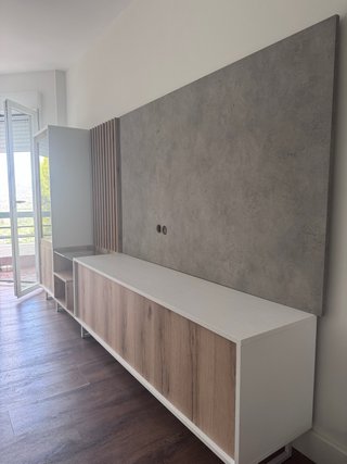 Mueble salón moderno vitrina y módulo TV