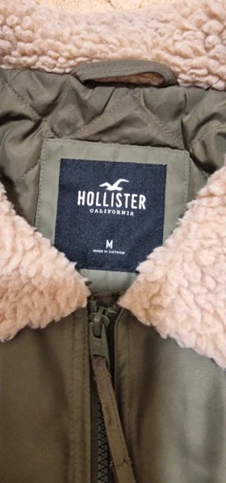 Chaqueta Bomber Hollister Verde Talla M