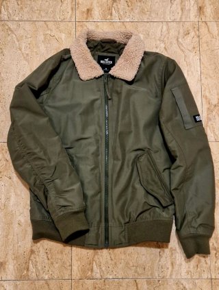 Chaqueta Bomber Hollister Verde Talla M