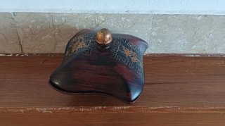 Cajita joyero cerámica oriental dorada