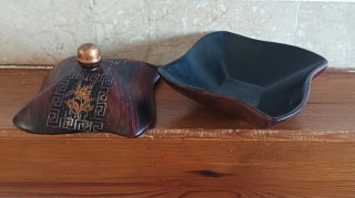 Cajita joyero cerámica oriental dorada