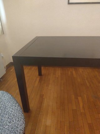 Mesa comedor extensible de madera y cristal