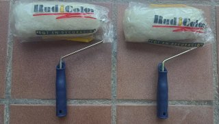 Rodillos de pintura y mango de acero