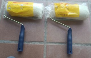Rodillos de pintura y mango de acero