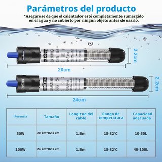 Calentador Acuario 100W 30-100L