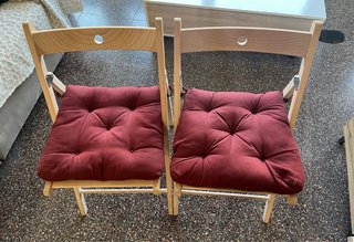 2 Sedie Pieghevoli in Legno Ikea Rosse