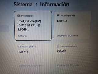 Portátil HP ProBook i5-8265U. 8GB RAM 256 NVMe SSD