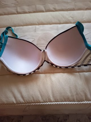Parte superior bikini rayas marrón y beige