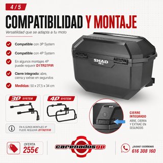 JUEGO MALETAS SHAD TR27 + 2 BOLSAS INTERIORES