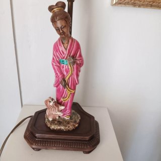 Lampada Liberty perline ricamate a mano
