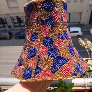 Lampada Liberty perline ricamate a mano