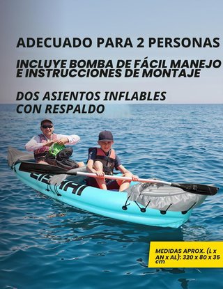 Kayak inflable EISHAI Flow para 2 personas con rem