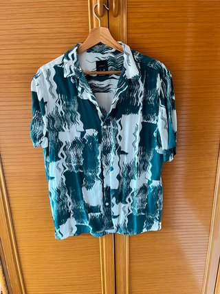 Camisa hawaiana azul verdoso — Lefties — Talla S