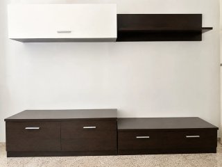 Mueble wengué y blanco