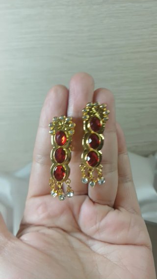 Pendientes Semáforo Cubana Chapado Oro 18k
