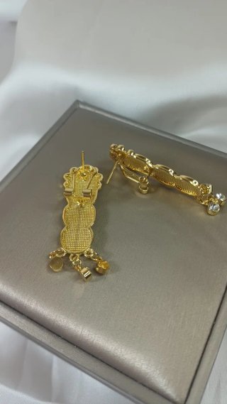 Pendientes Semáforo Cubana Chapado Oro 18k