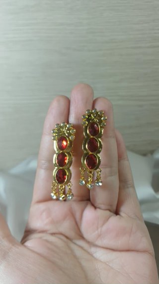 Pendientes Semáforo Cubana Chapado Oro 18k