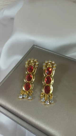 Pendientes Semáforo Cubana Chapado Oro 18k