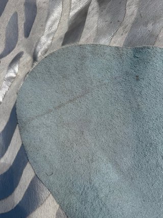 Alfombra Piel Vaca Diseño Cebra Plata