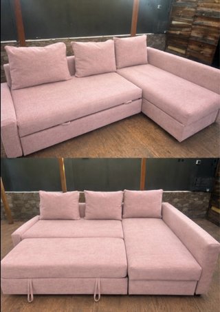 Sofá Cama Rosa Tela