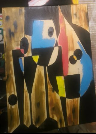 Quadro Arte Cubismo Abstrato
