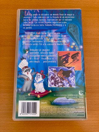 5,5€ per set zaino e VHS di Pocahontas