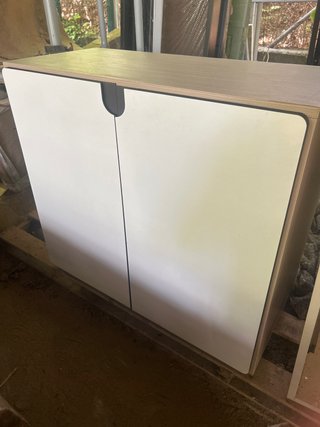 Armario auxiliar 2 puertas, Blanco y roble claro