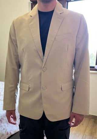 Giacca monopetto beige
