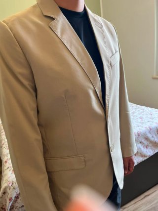 Giacca monopetto beige