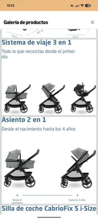 Carrito 3 en 1 Maxicosi Cabriofix S i-Size
