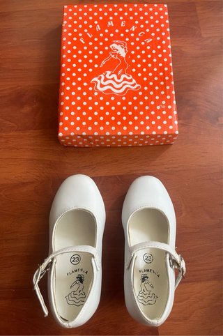 Tacones Flamenca Blancos Niña Talla 23