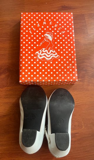 Tacones Flamenca Blancos Niña Talla 23