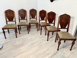 6 Sillas Vintage (Art Deco) Raíz de Nogal